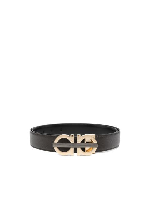 Gancini-buckle leather belt