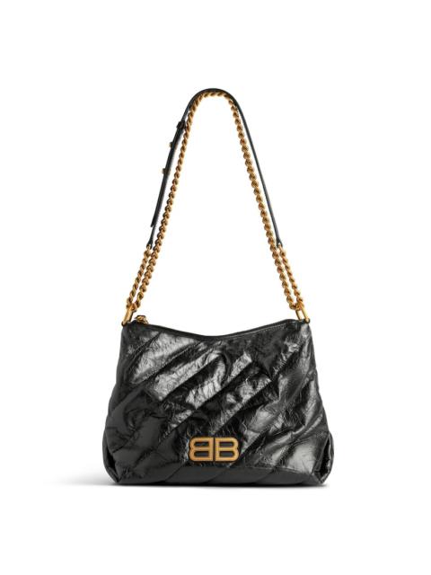 Women's Crush Small Hobo Bag Quilted  in Black