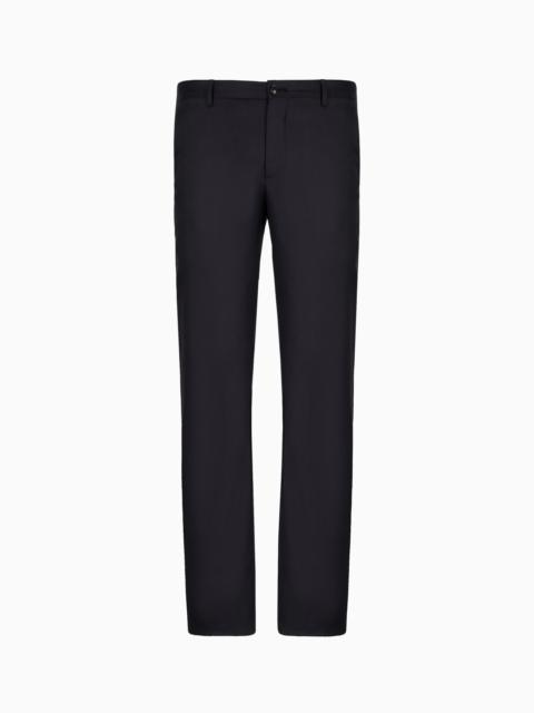 Wool and cashmere gabardine trousers