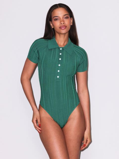 Rib Polo Bodysuit