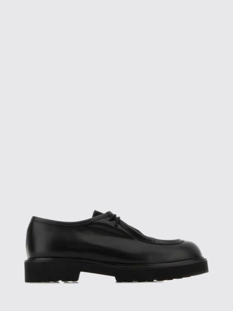 Black Leather Track Lace-up Shoes