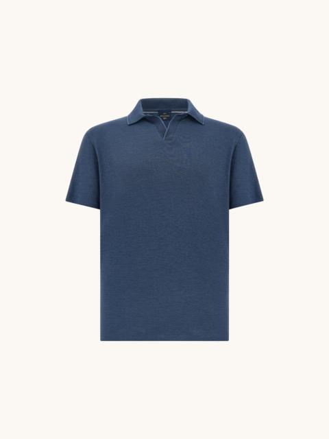 X-SOFT OPEN‑COLLAR POLO SHIRT IN COTTON INTERLOCK
