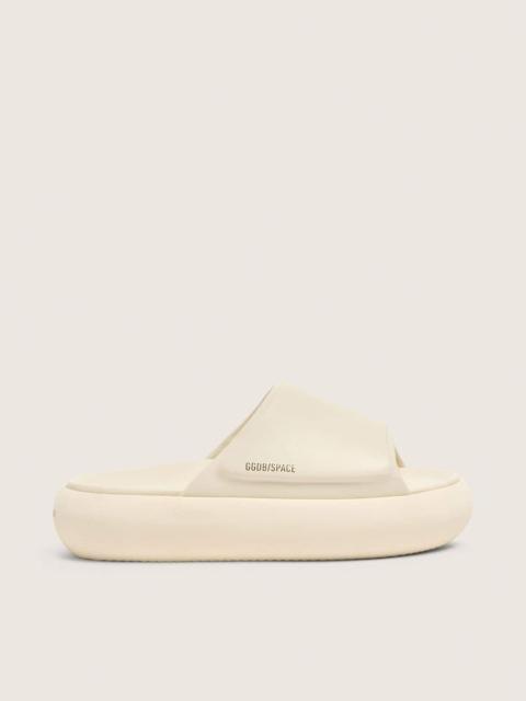 Women's Space-Star Slide slip-ons in white leather