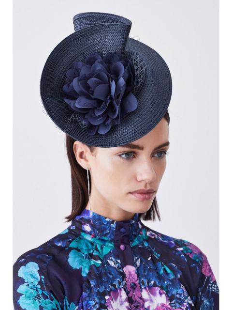 Asymmetric Flower & Feather Fascinator