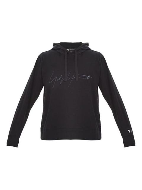 Men's Y-3 Drawstring Hooded Long Sleeves Casual Black FP8691