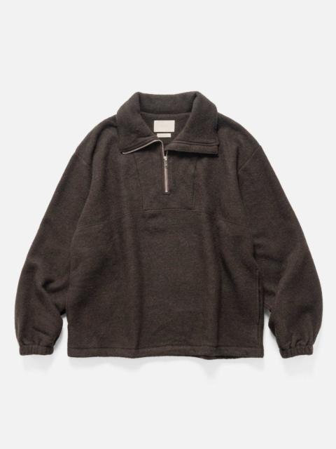 Wool Fleece Half Zip Pullover Brown