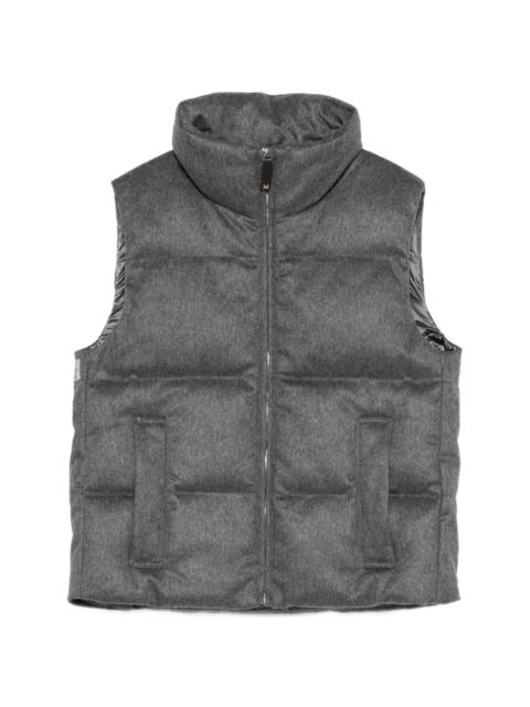 zipped puffer gilet