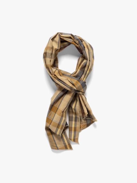 Long Scarf Cotton Madras Plaid Olive