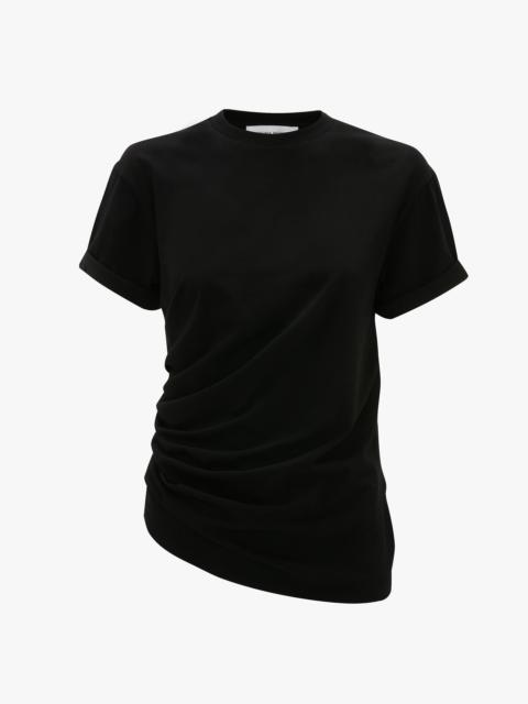 Gathered Detail T-Shirt In Black