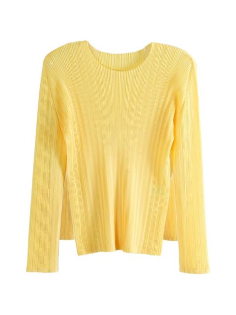 pleated long-sleeved top