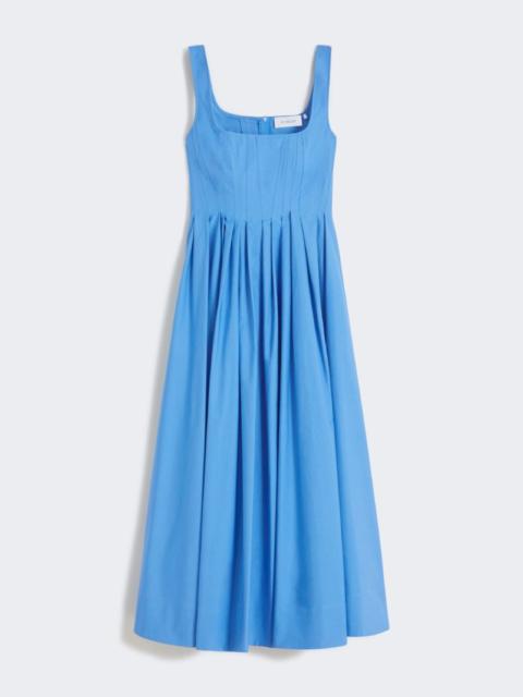 Long sleeveless pure cotton dress - avio