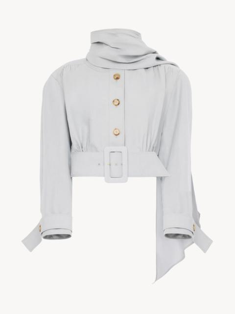 CROPPED SCARF JACKET IN A LINEN-COTTON MIX