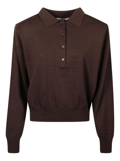 buttoned-collared polo top
