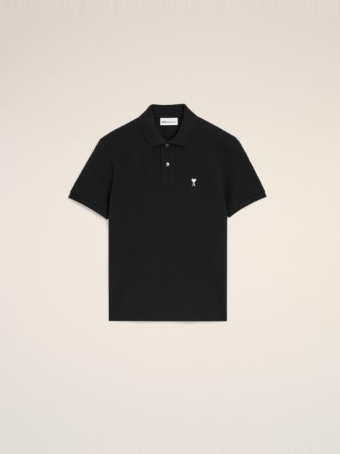 BLACK COTTON SHORT SLEEVES AMI DE COEUR POLO SHIRT