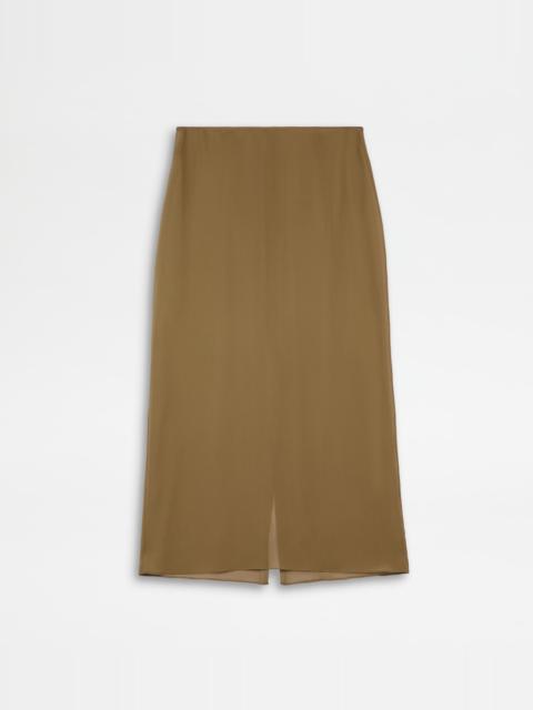 SKIRT IN SILK - GREEN