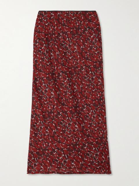 Printed Silk-mousseline Midi Skirt
