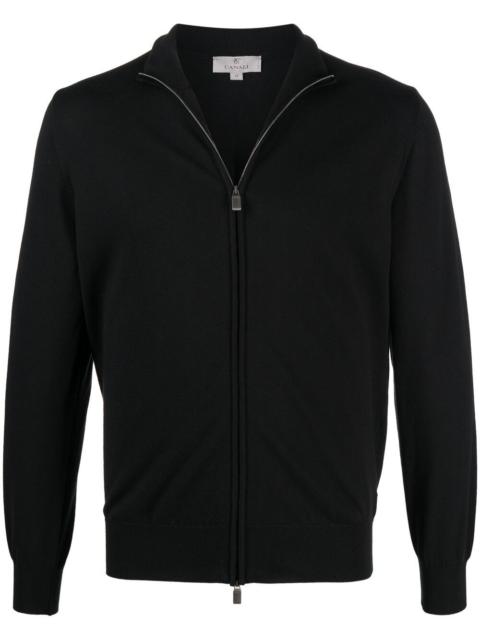 funnel neck zip-up jumper