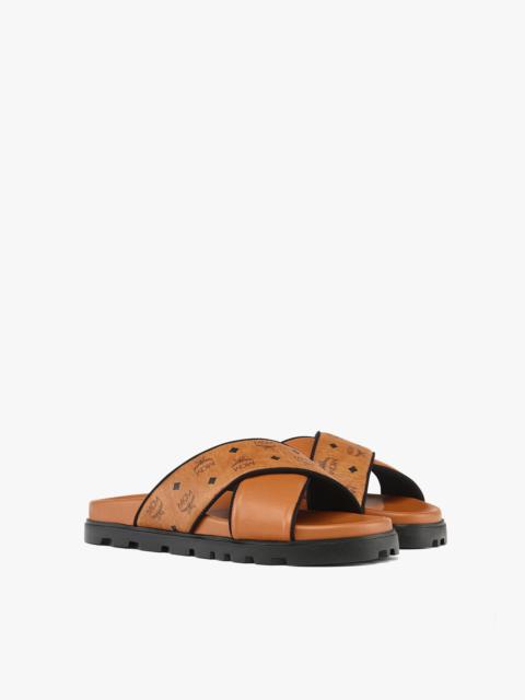 Cross Sandals in VIsetos Leather Mix