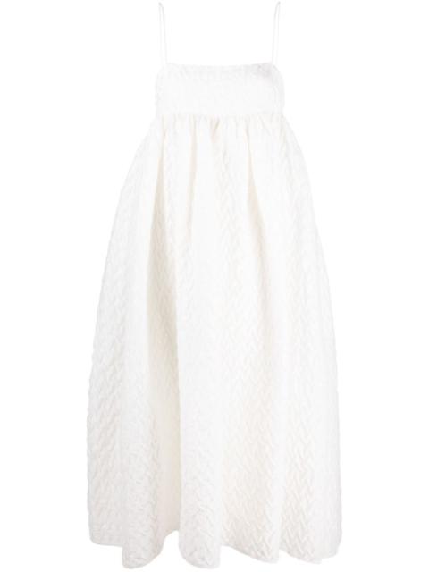 Beth plissé empire-line dress