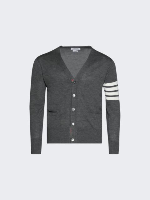 Merino Wool 4-bar Classic V-neck Cardigan Medium Grey