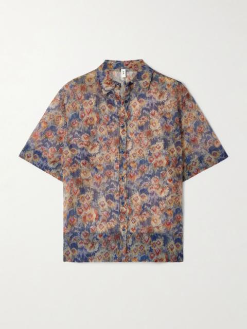 Fiore floral-print silk-organza shirt Multi