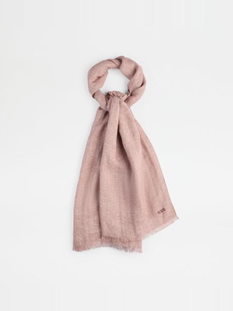 LINEN BLEND SCARF - ORANGE