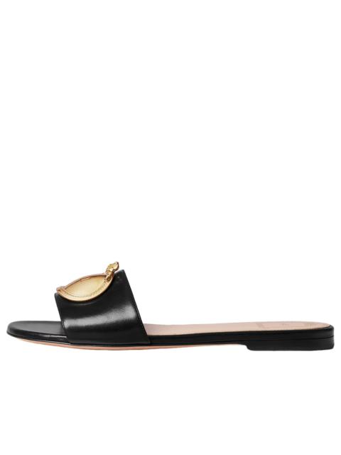 (WMNS) DIOR Médaillon Buckle Slide 'Black' KCO694LAB-S900