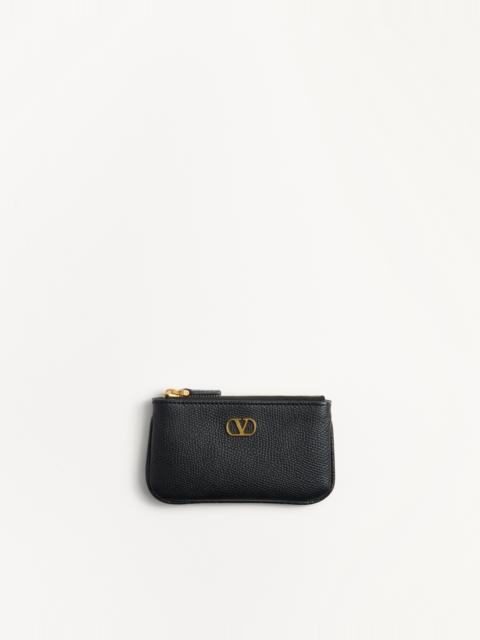 VLOGO SIGNATURE GRAINY CALFSKIN KEY RING