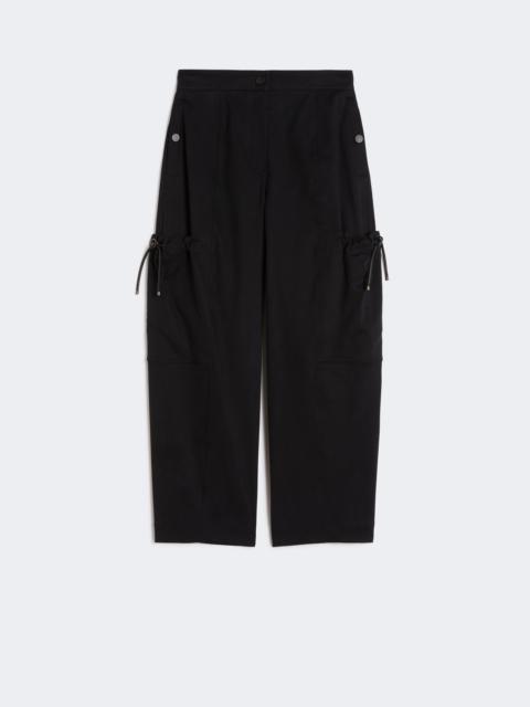 Stretch cotton cargo trousers - BLACK