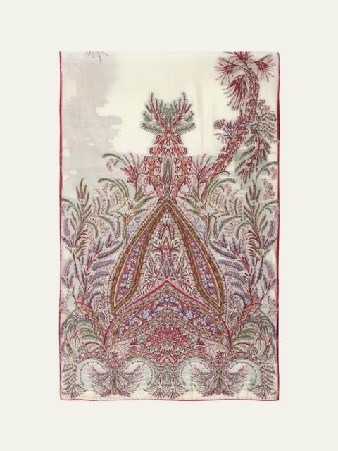 Paisley-Print Silk-Blend Scarf