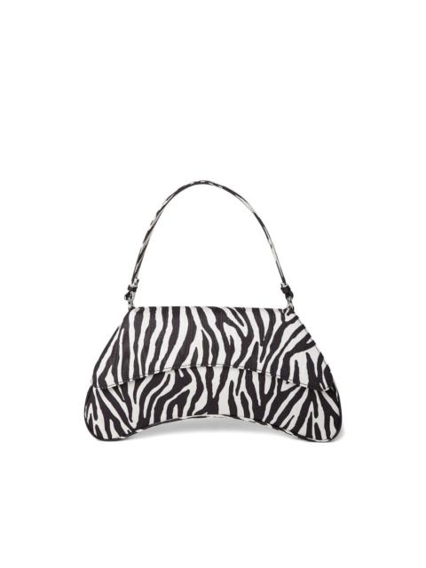 zebra-print top-handle shoulder bag