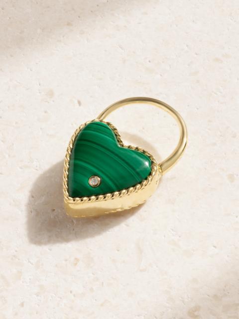 9-karat Gold, Malachite And Diamond Single Earring