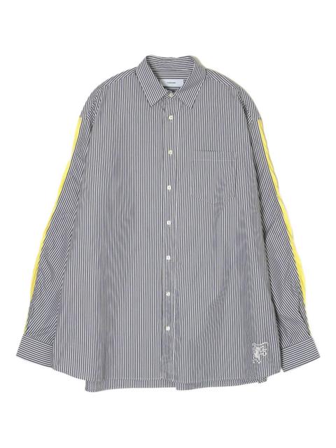 striped panelled shirt