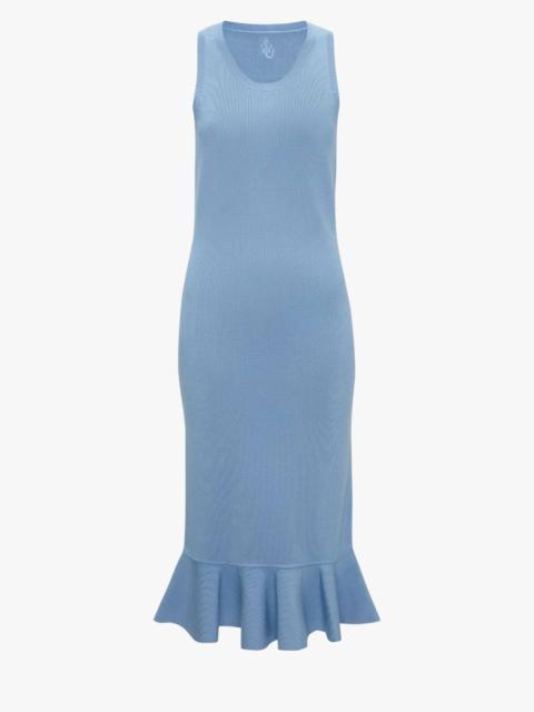 RUFFLED HEM SLEEVELESS DRESS