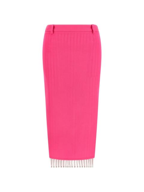 asymmetric stripe midi skirt