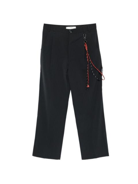 pinstriped keyring trousers