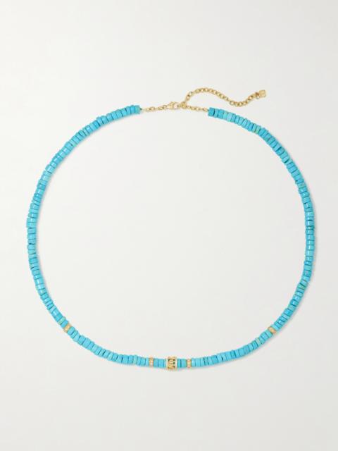 Lucky Icon 14-karat Gold, Turquoise And Diamond Necklace