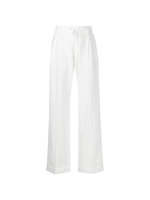high-waisted straight-leg trousers