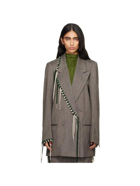 Gray Double-Breasted Blazer