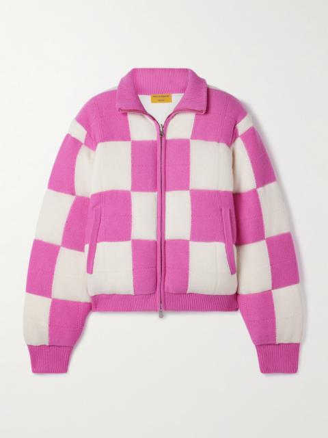 Checked Padded Quilted Wool And Cashmere-blend Jacket