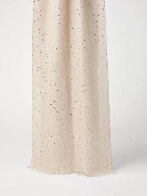 Cashmere and silk diamond yarn scarf