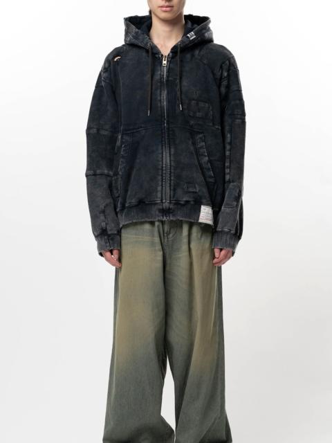 Bleached Repair Zip-Up Hoodie