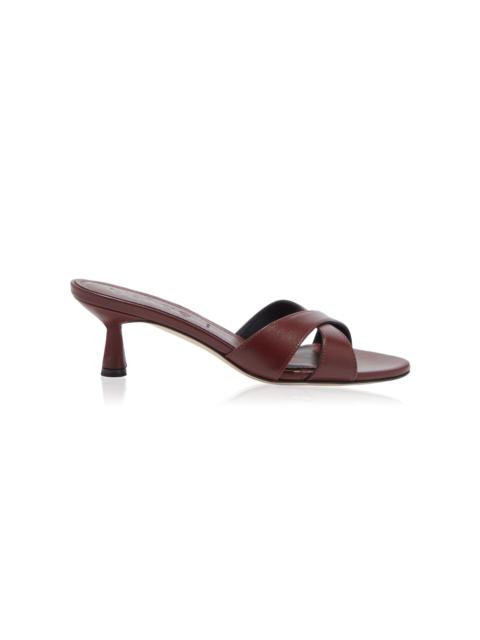 Vero Leather Sandals burgundy