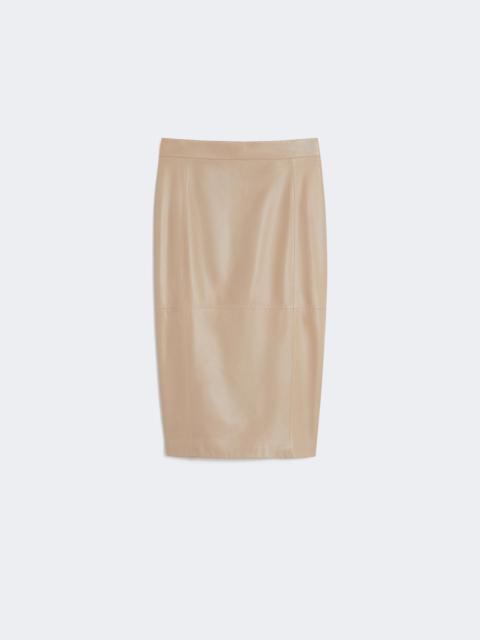 Nappa leather pencil skirt - SAND