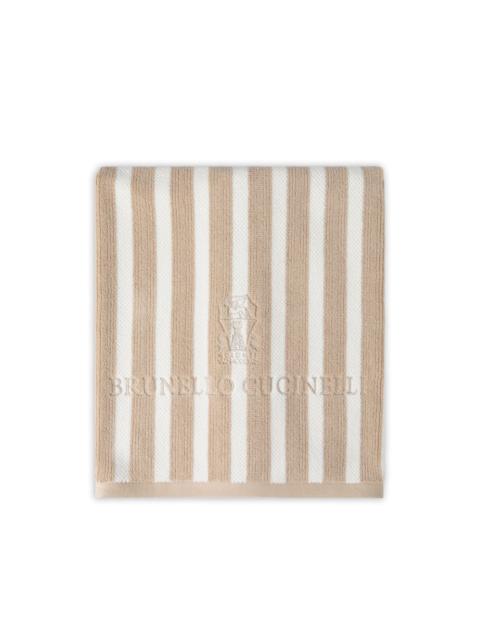 striped embroidered beach towel
