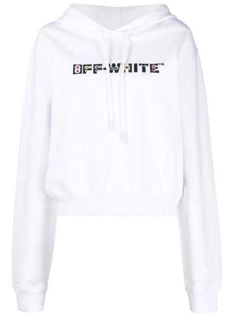 rhinestone-embellished logo hoodie