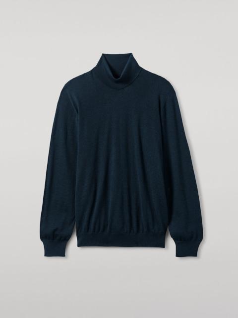 Superfine Cashmere Green Roll Neck Jumper