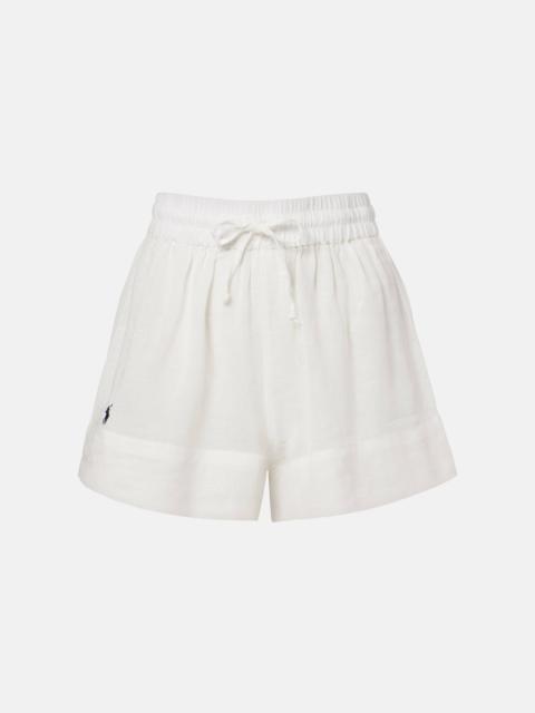 Cotton and linen Bermuda shorts