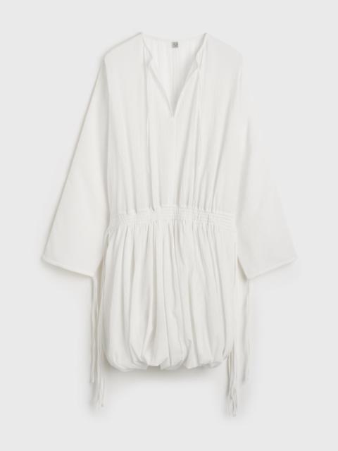 Drawstring dress off-white