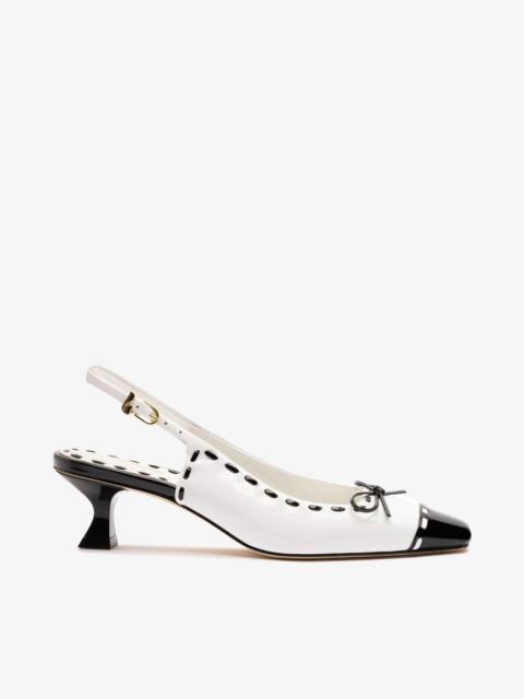Jenny Pump In Black and White Patent Leather